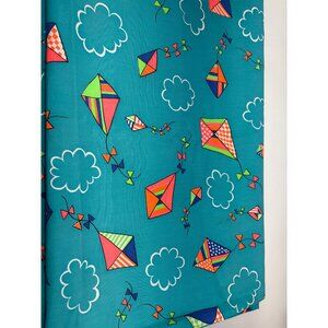 Bright Kite Print Cotton Fabric 1/2 yard x 46" Blue Quilting Sewing Crafts